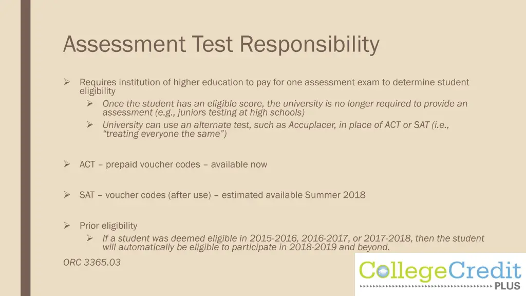 assessment test responsibility