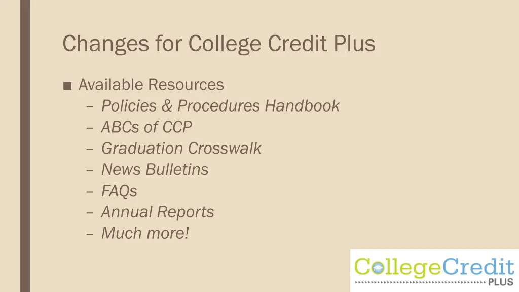 changes for college credit plus 3