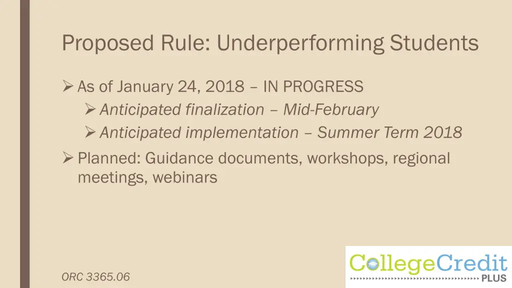 proposed rule underperforming students 1