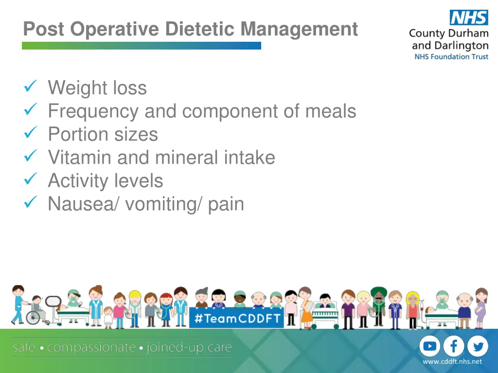 post operative dietetic management