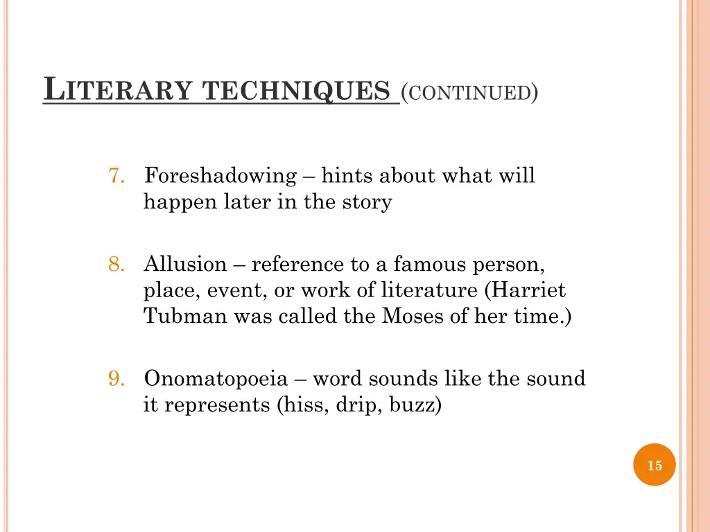 l iterary techniques continued 1