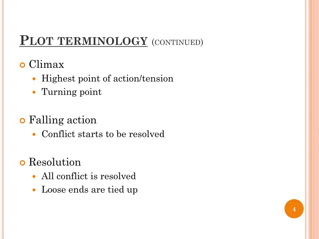 p lot terminology continued