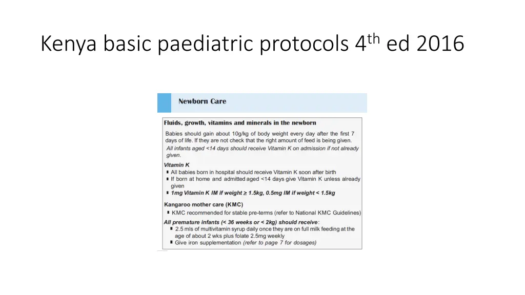 kenya basic paediatric protocols 4 th ed 2016