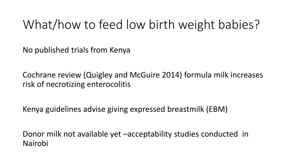 what how to feed low birth weight babies