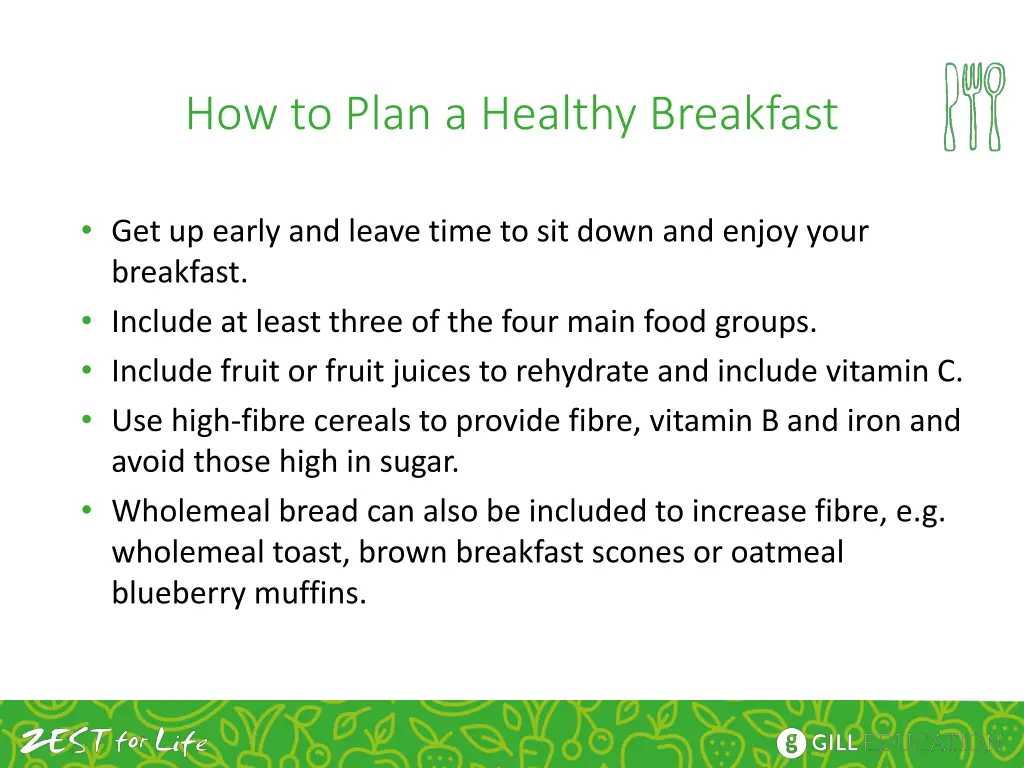 how to plan a healthy breakfast