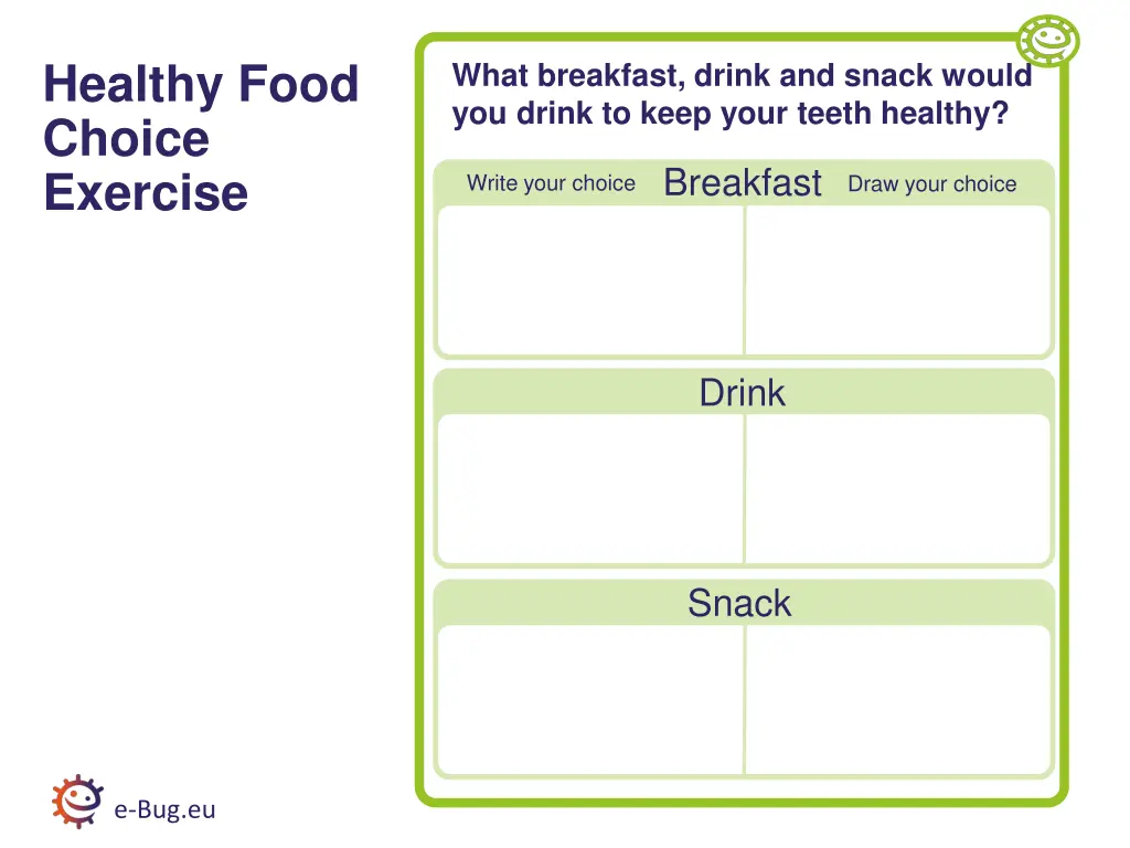 healthy food choice exercise