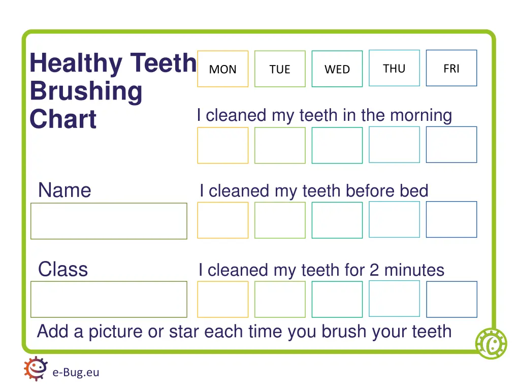 healthy teeth brushing chart