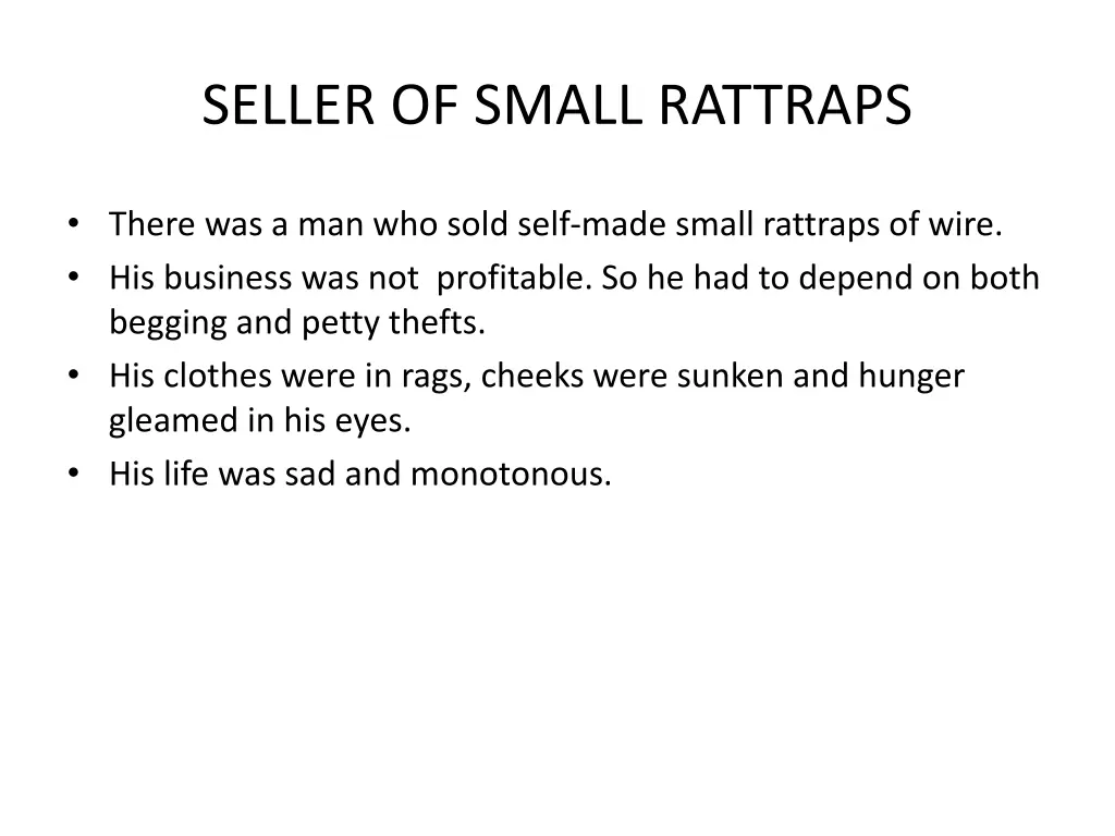 seller of small rattraps