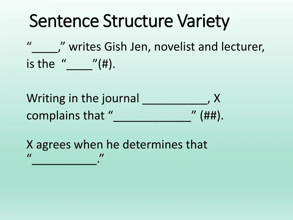 sentence structure variety sentence structure