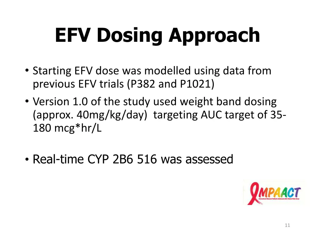 efv dosing approach