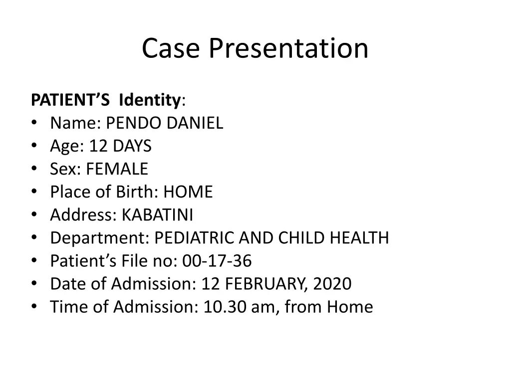 case presentation