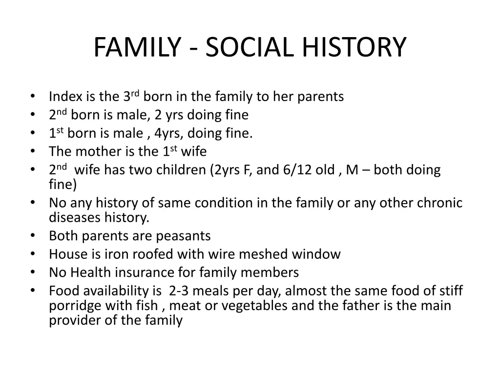 family social history