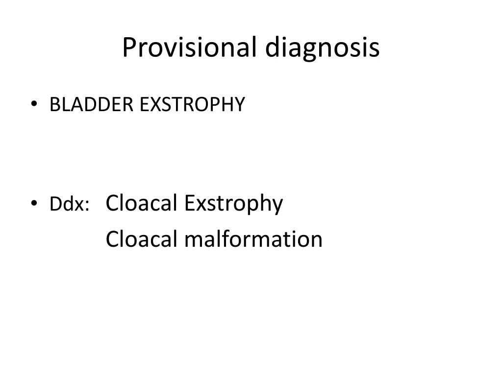 provisional diagnosis