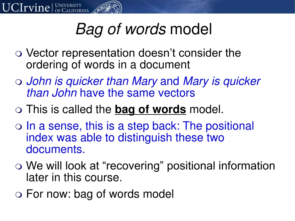 bag of words model