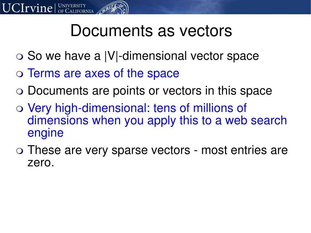 documents as vectors