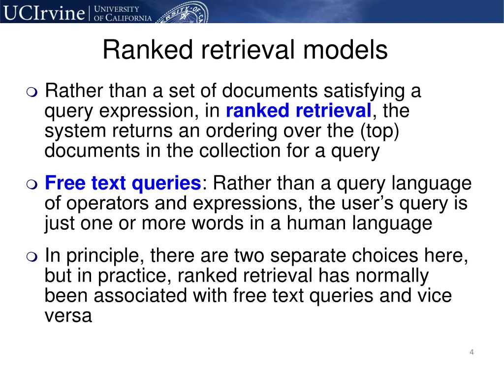 ranked retrieval models