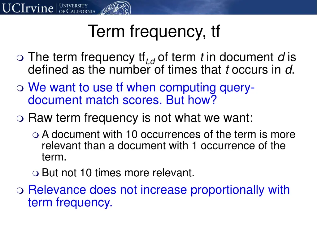 term frequency tf