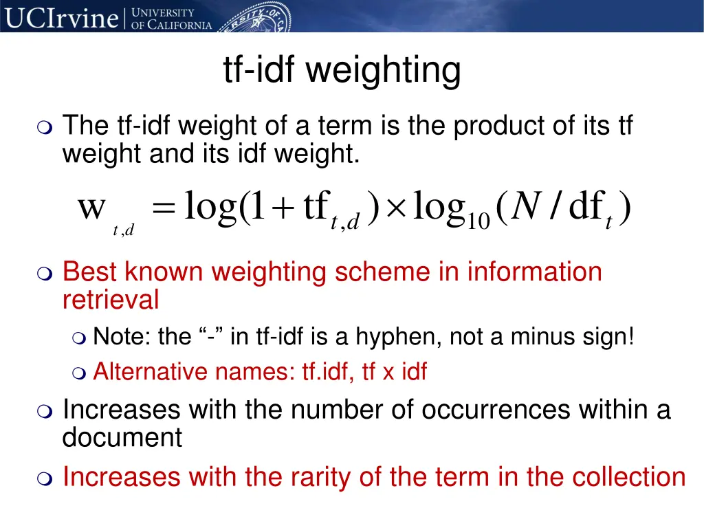 tf idf weighting