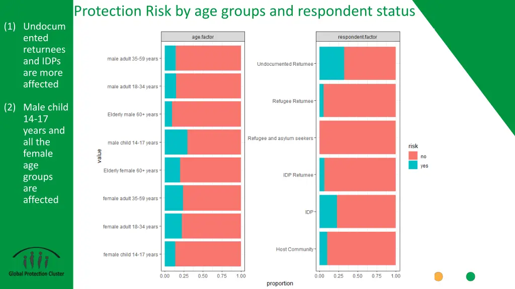 protection risk by age groups and respondent