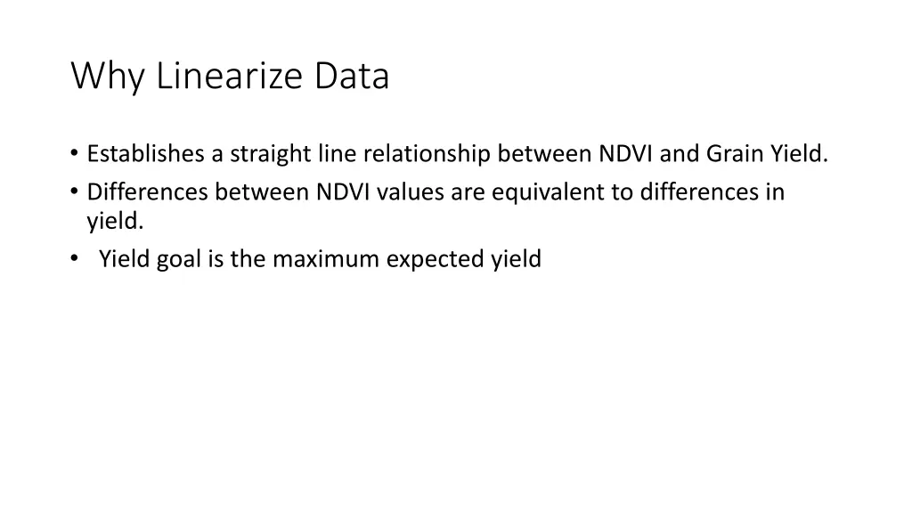 why linearize data