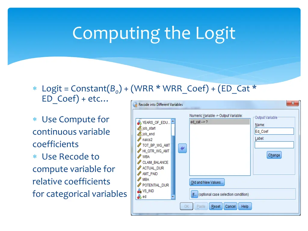 computing the logit 1