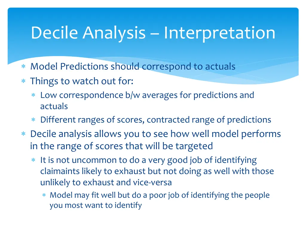 decile analysis interpretation