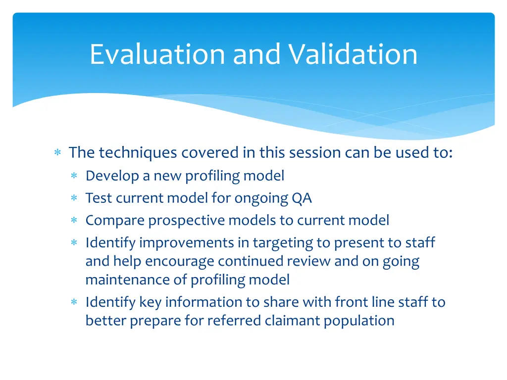 evaluation and validation