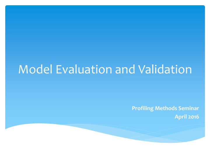 model evaluation and validation