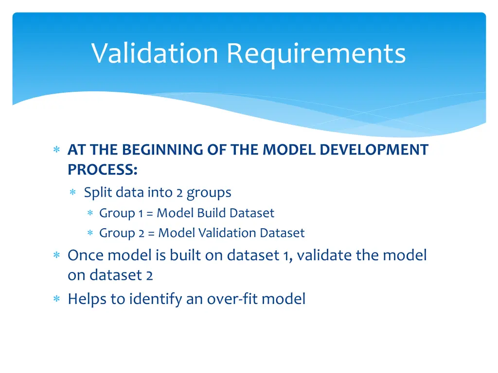 validation requirements