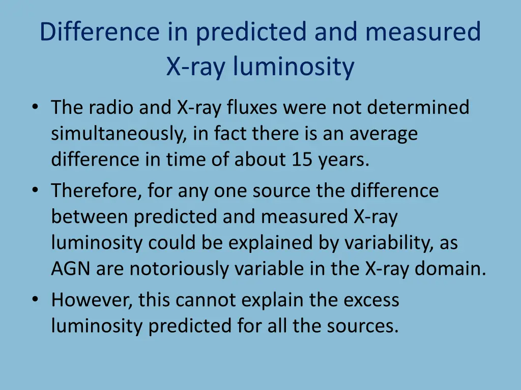 difference in predicted and measured