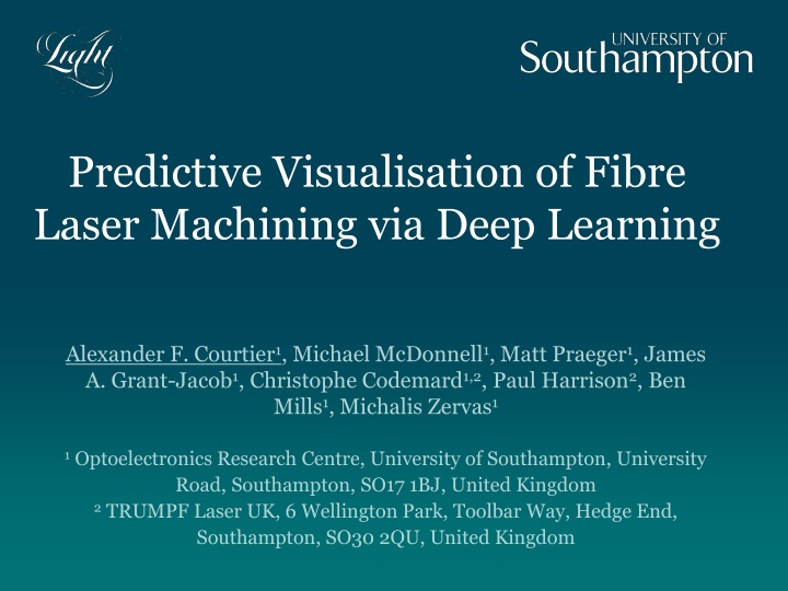 predictive visualisation of fibre laser machining