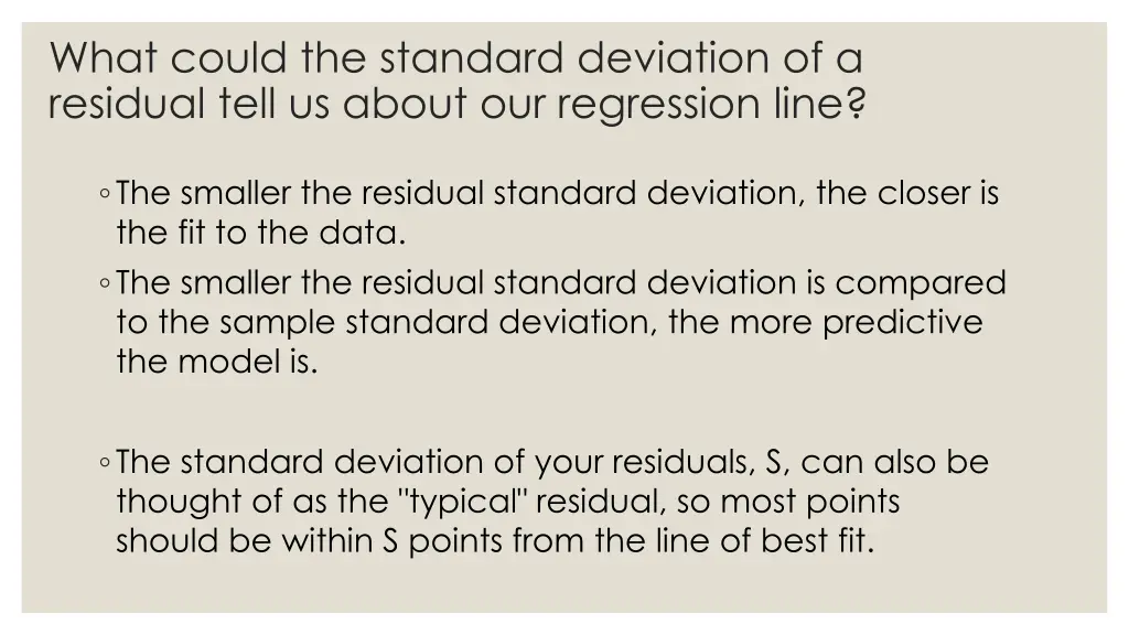 what could the standard deviation of a residual