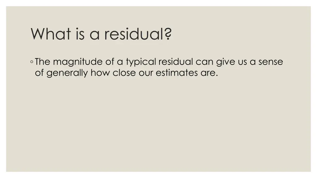 what is a residual