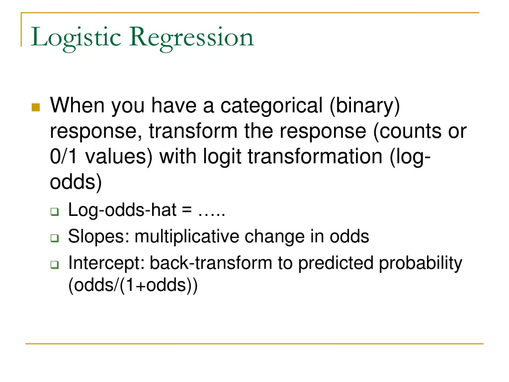 logistic regression