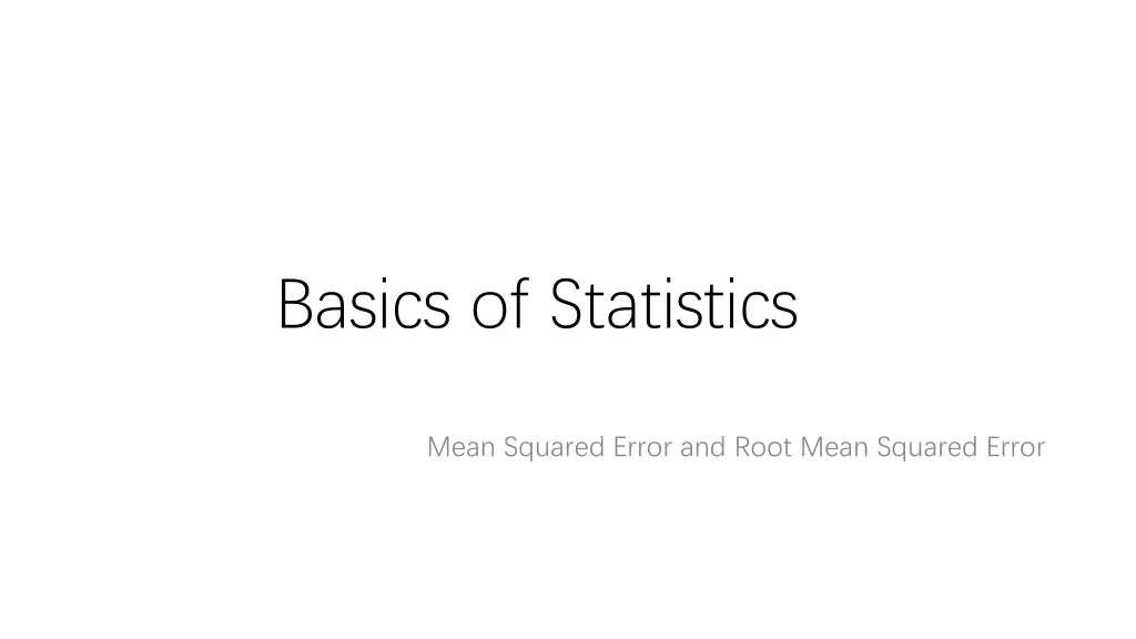 basics of statistics