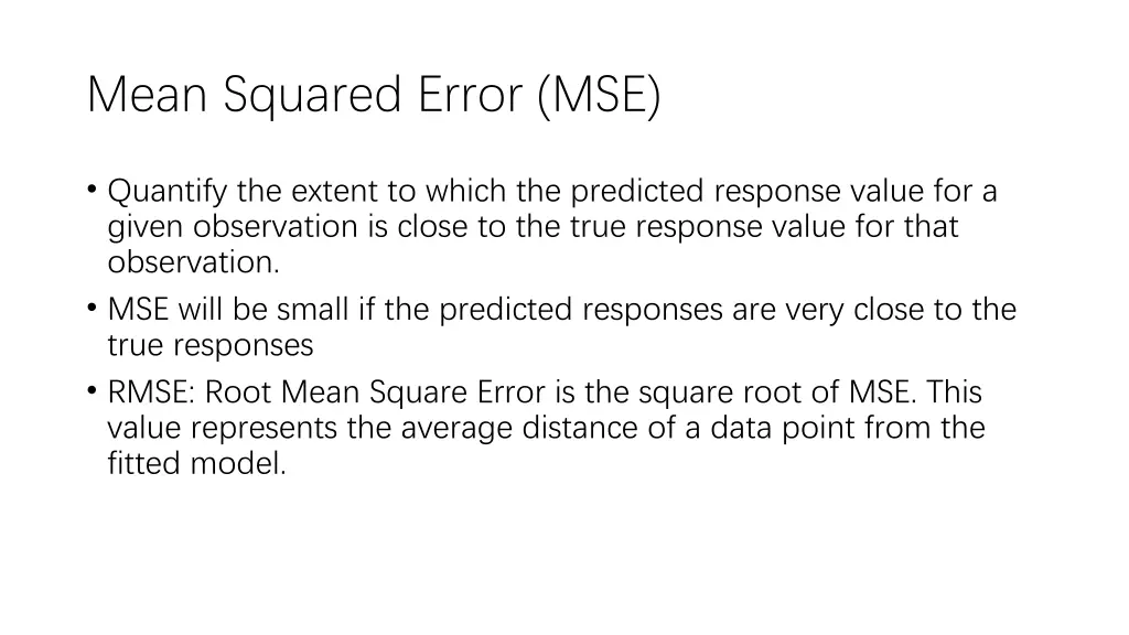 mean squared error mse