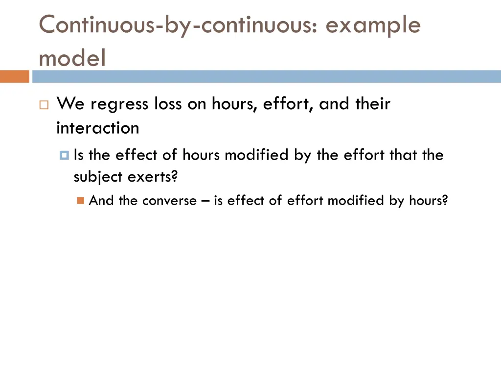 continuous by continuous example model