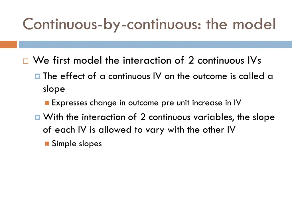 continuous by continuous the model