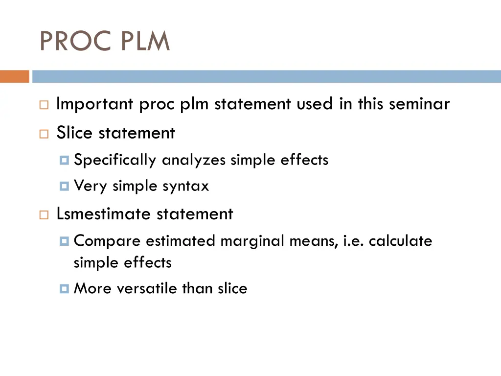 proc plm 2