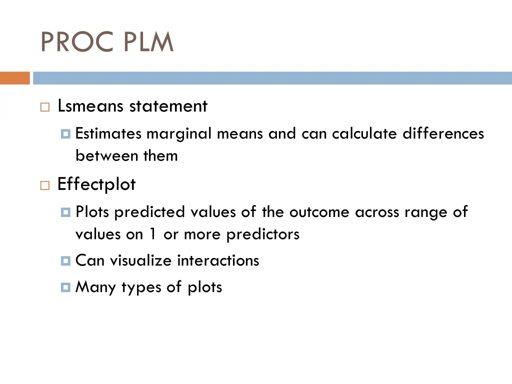 proc plm 3