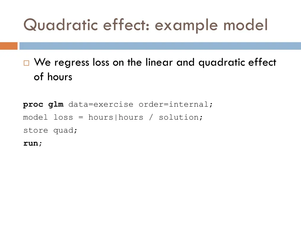 quadratic effect example model