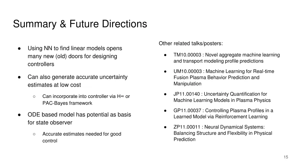 summary future directions