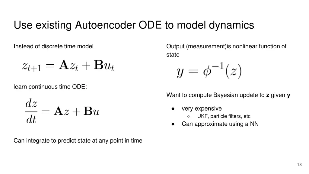 use existing autoencoder ode to model dynamics