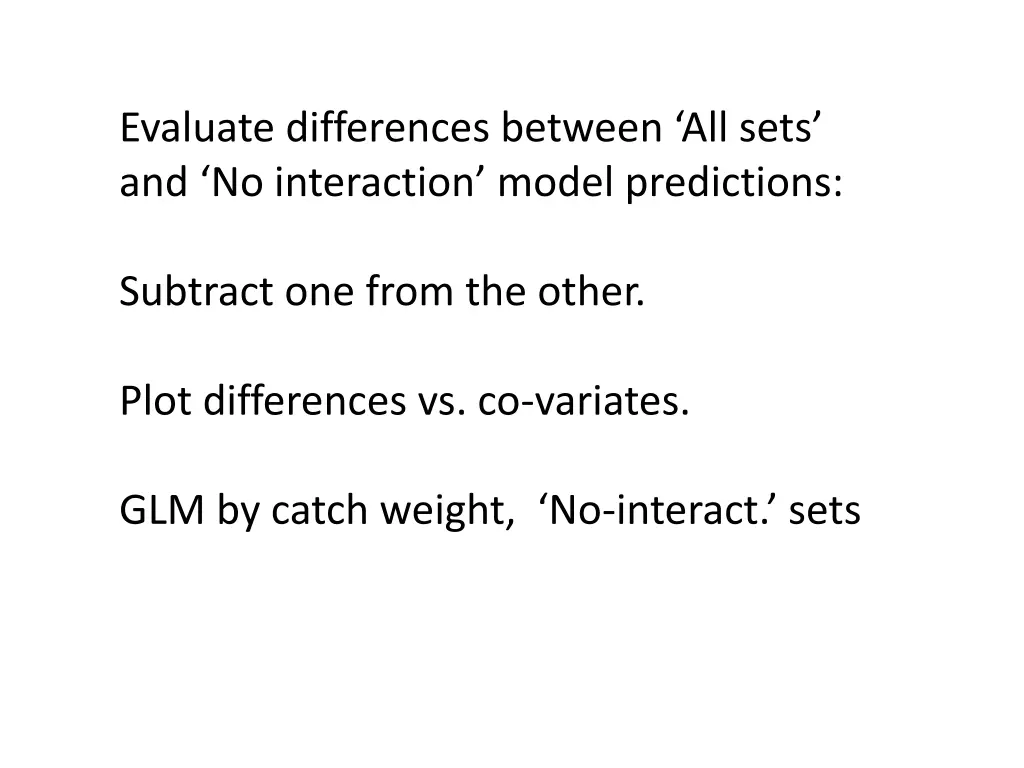 evaluate differences between all sets