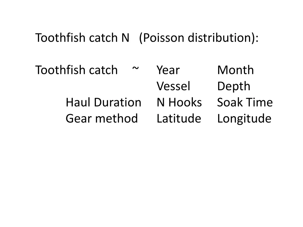 toothfish catch n poisson distribution