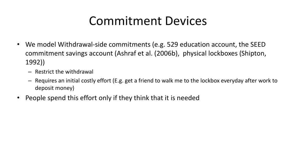 commitment devices