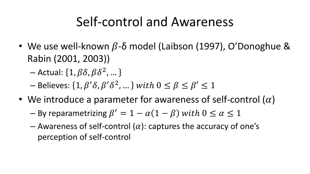 self control and awareness