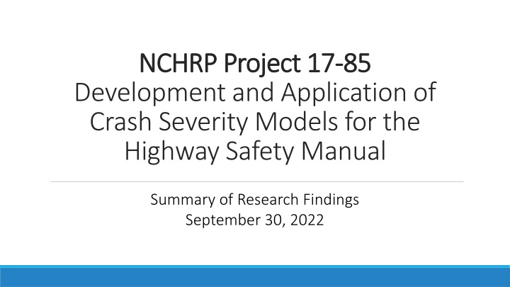 nchrp project 17 nchrp project 17 85 development