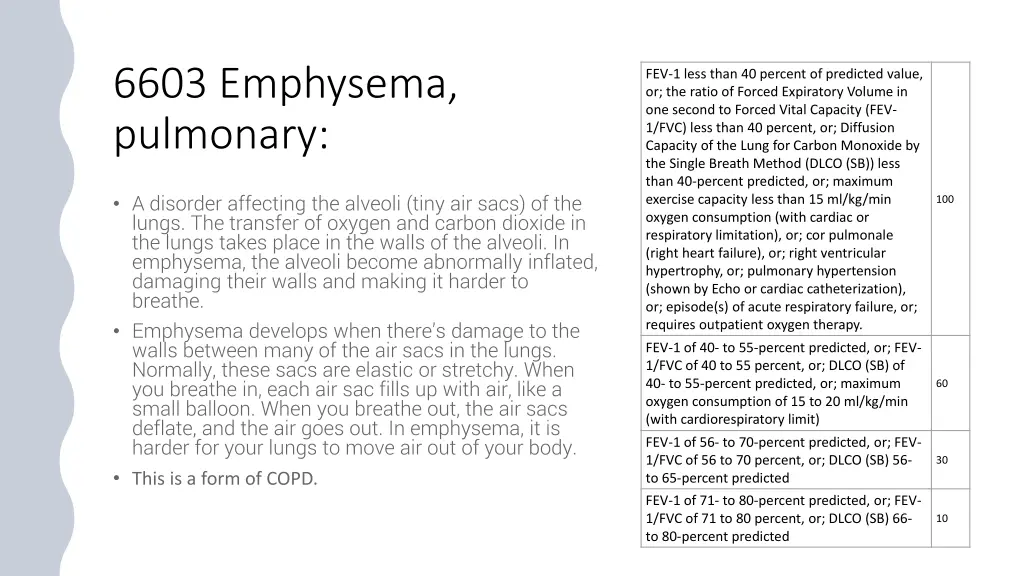 6603 emphysema pulmonary