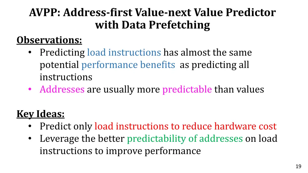 avpp address first value next value predictor